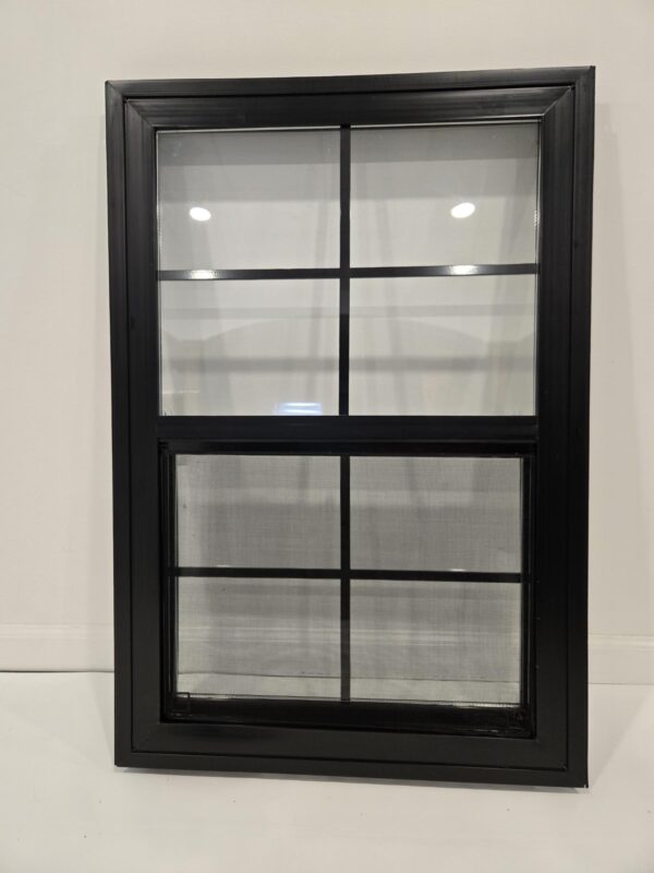 24x27 Durable Vinyl Windows with Double Pane Tempered Glass – Black or White