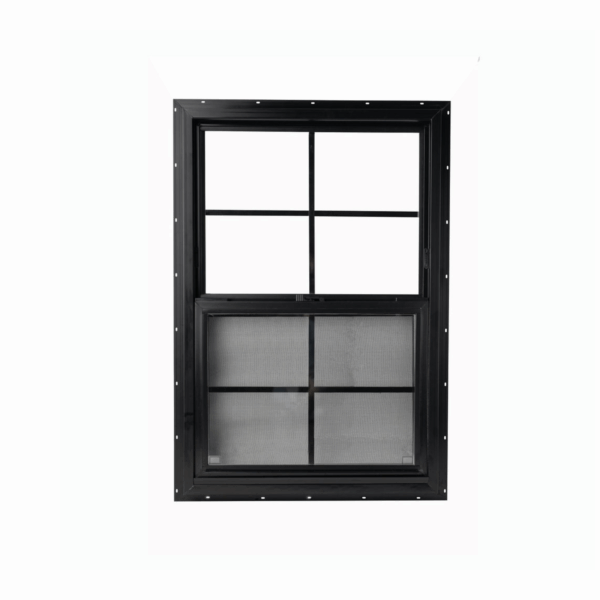 18x27 Durable Vinyl Windows with Double Pane Tempered Glass – Black or White